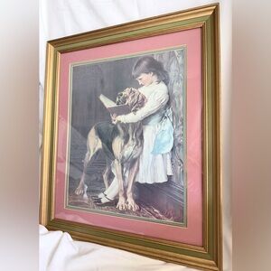 Vintage " Naughty Boy, Or mpulsory Education " by Briton Riviere framed picture.